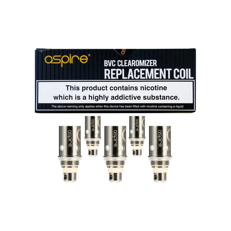 Aspire BVC Clearomizer Coils (5 pack) - Explore a wide range of e-liquids, vape kits, accessories, and coils for vapers of all levels - Vape Saloon