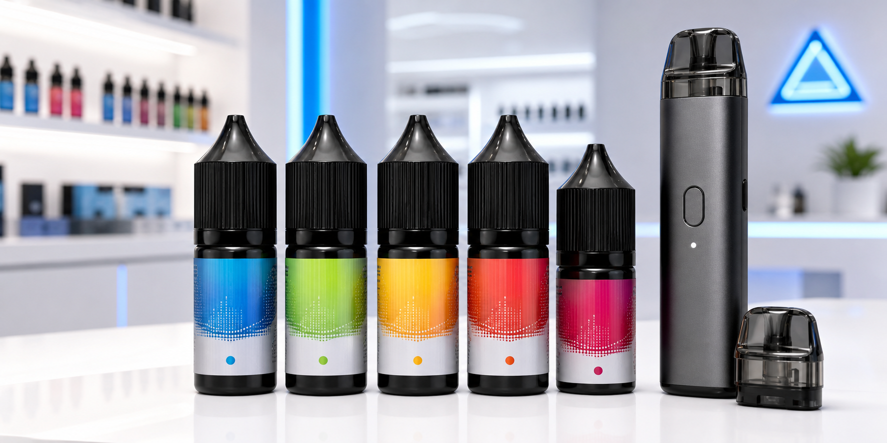 ELUX-style nic salt bottles with a refillable pod kit for a UK buying guide