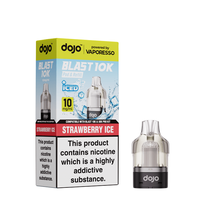 Vaporesso DOJO Blast 10K Strawberry Ice 10mg prefilled replacement pod and refill