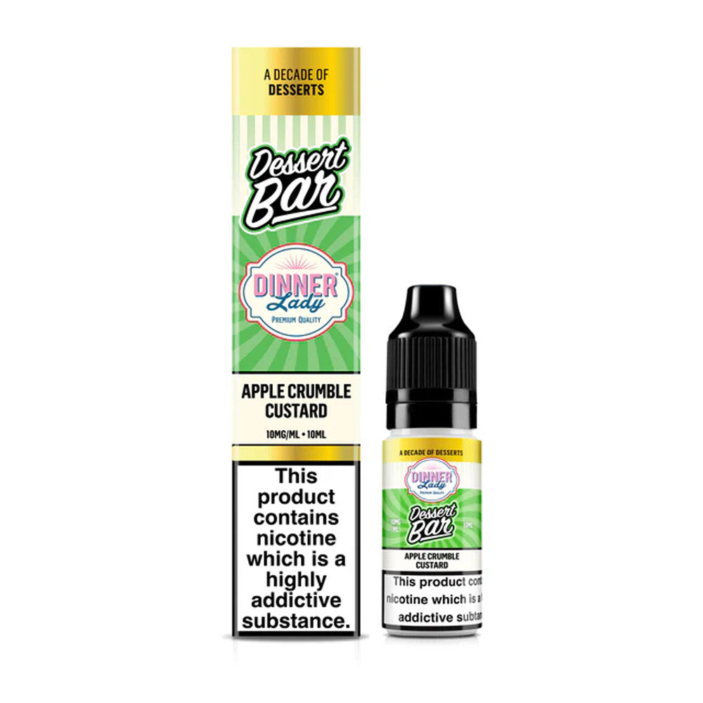 Dinner Lady Dessert Bar Apple Crumble Custard 10ml nic salt e-liquid bottle
