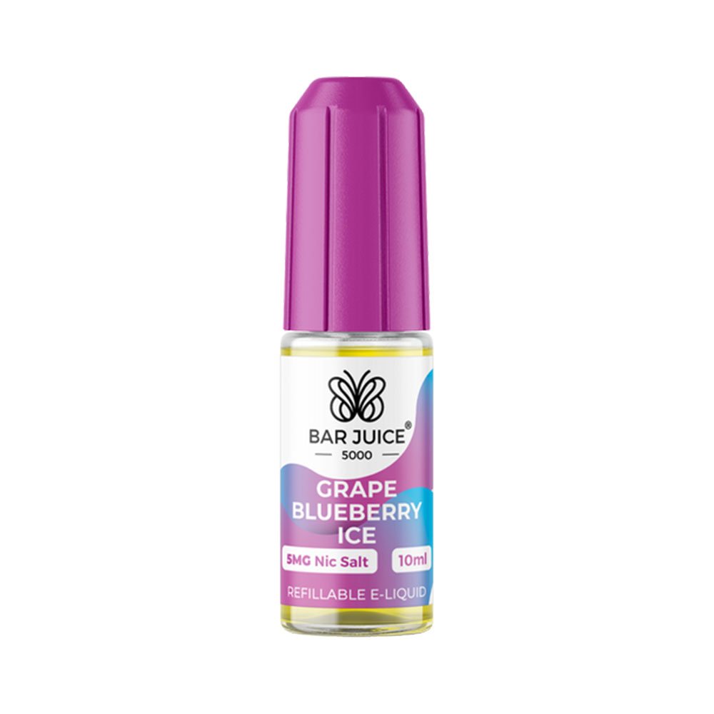 Bar Juice 5000 Grape Blueberry Ice 10ml nicotine salt e-liquid bottle