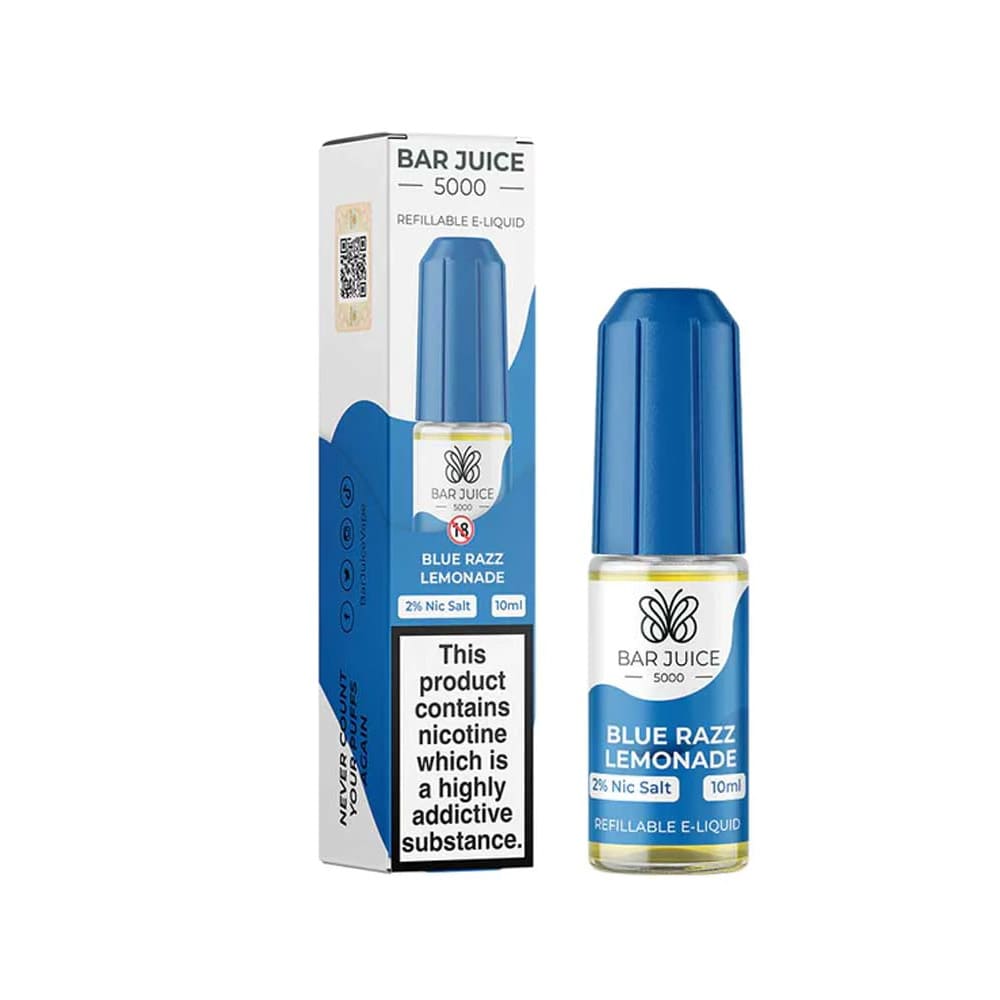 Bar Juice 5000 Blue Razz Lemonade 10ml nicotine salt e-liquid bottle