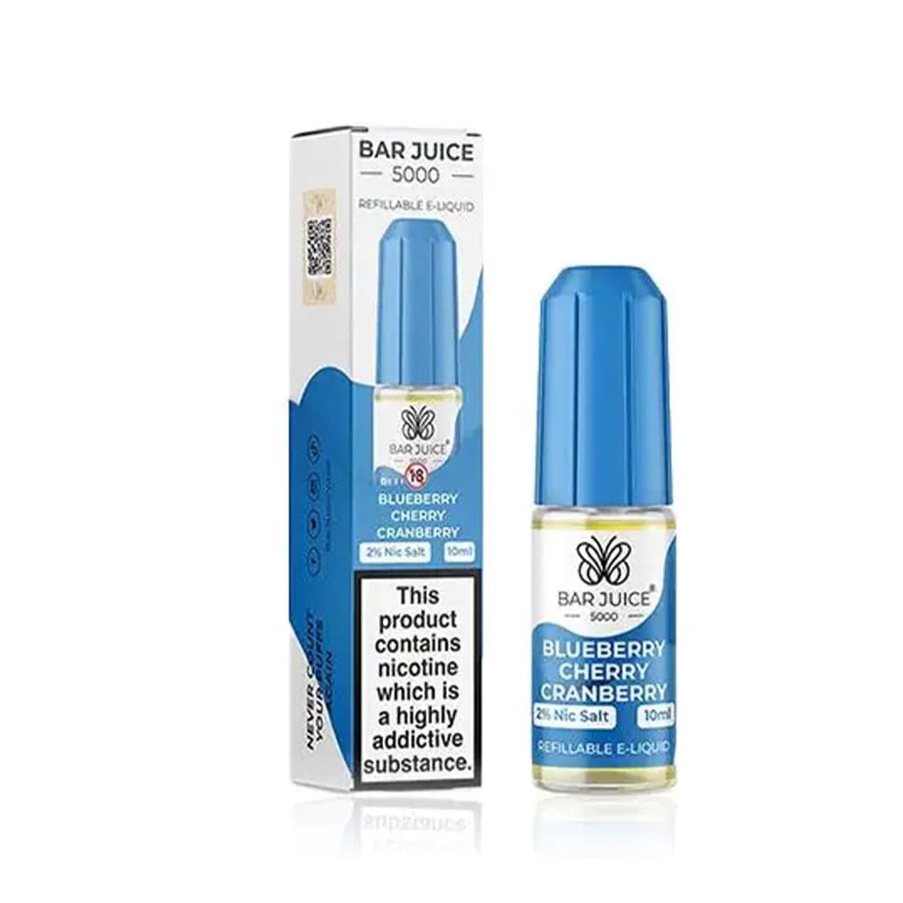 Bar Juice 5000 Blueberry Cherry Cranberry 10ml nicotine salt e-liquid bottle
