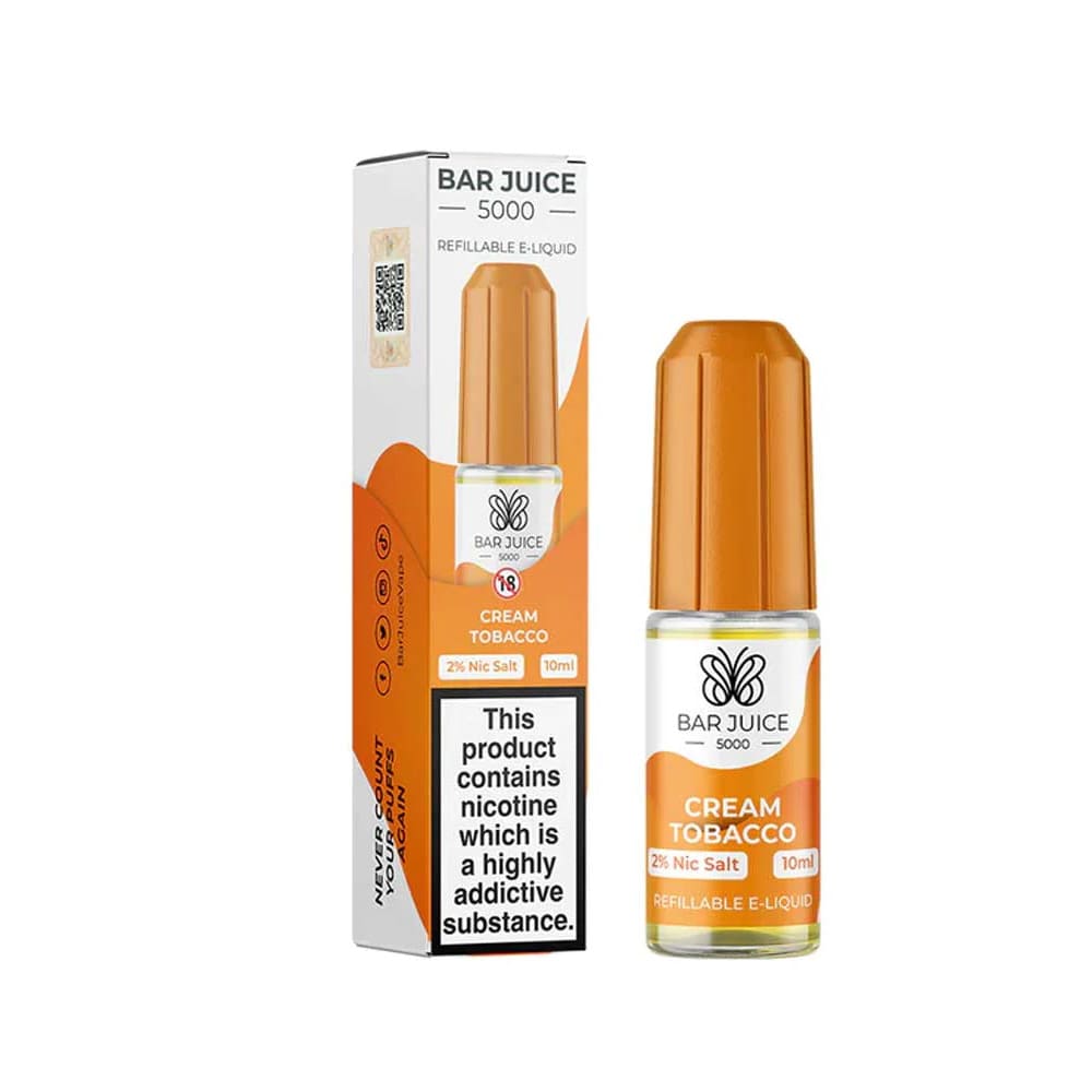 Bar Juice 5000 Cream Tobacco 10ml nicotine salt e-liquid bottle