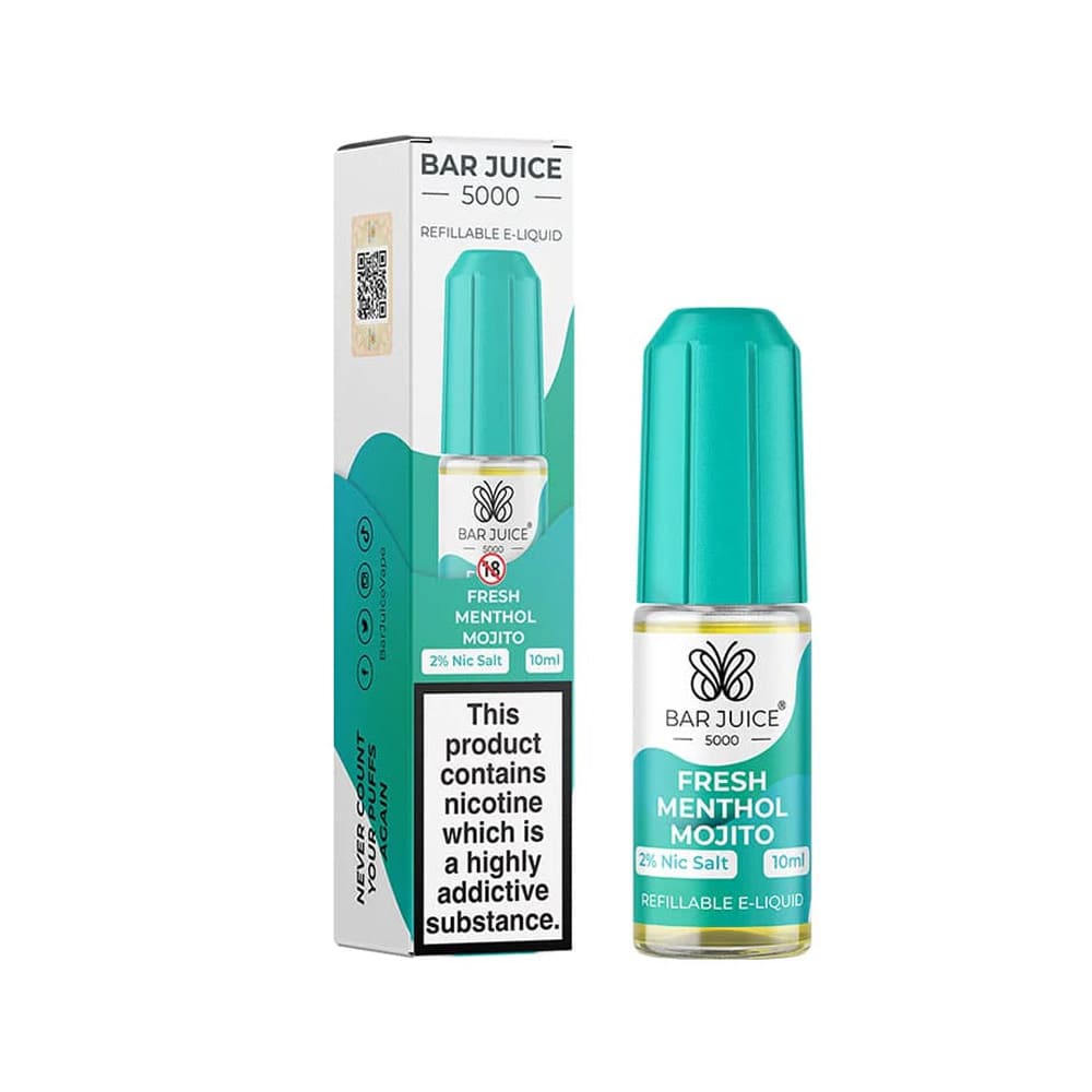 Bar Juice 5000 Fresh Menthol Mojito 10ml nicotine salt e-liquid bottle