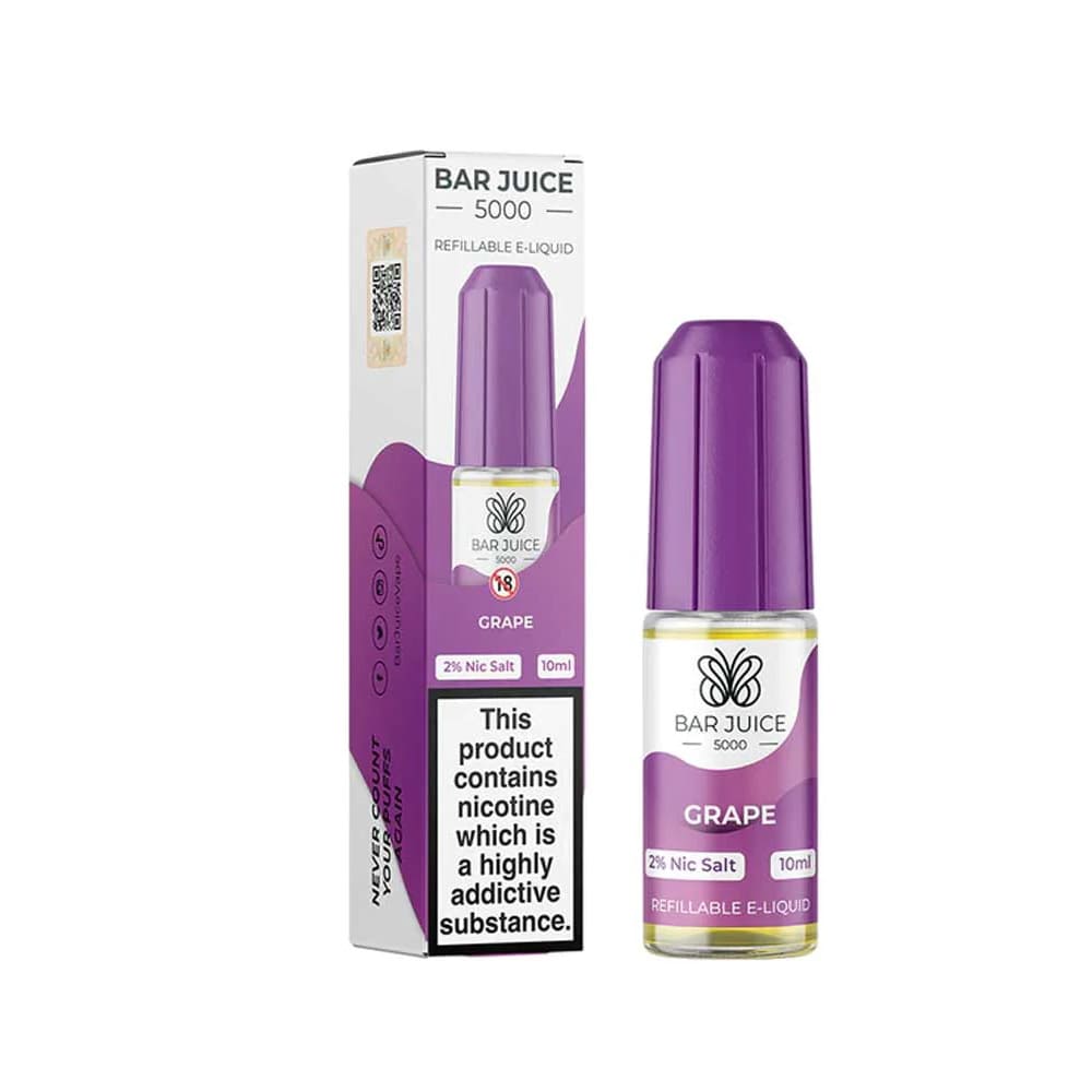 Bar Juice 5000 Grape 10ml nicotine salt e-liquid bottle