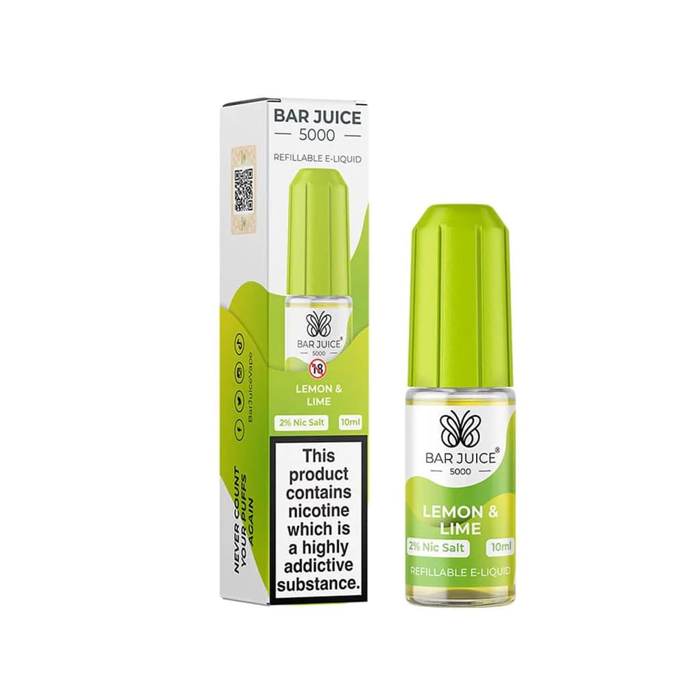 Bar Juice 5000 Lemon & Lime 10ml nicotine salt e-liquid bottle