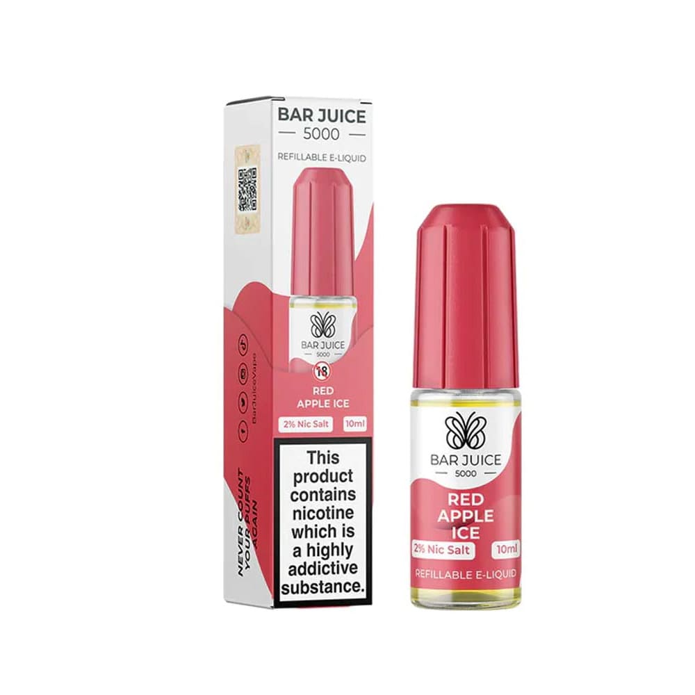 Bar Juice 5000 Red Apple Ice 10ml nicotine salt e-liquid bottle