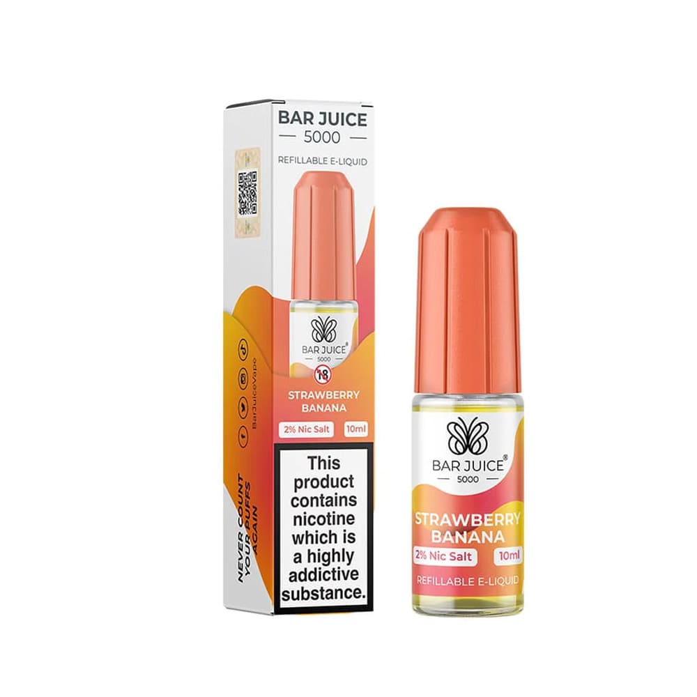 Bar Juice 5000 Strawberry Banana 10ml nicotine salt e-liquid bottle
