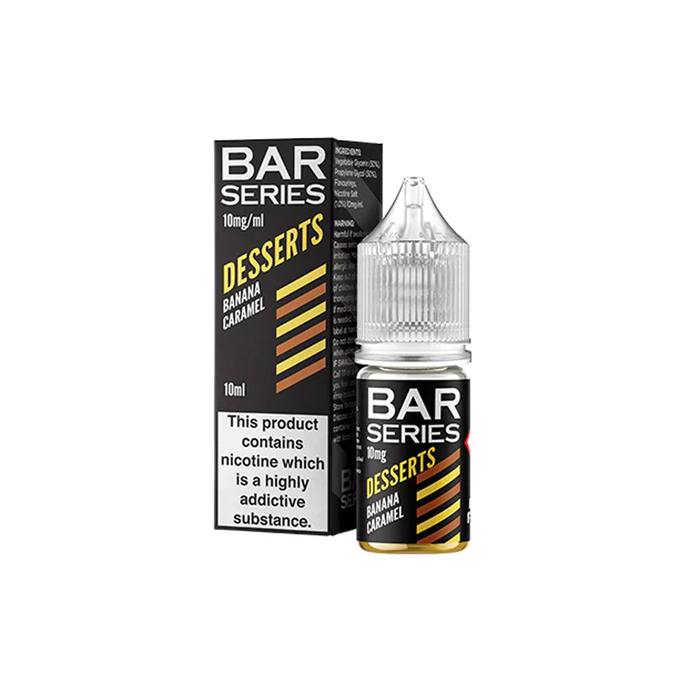 Bar Series Desserts Banana Caramel 10ml nic salt e-liquid bottle