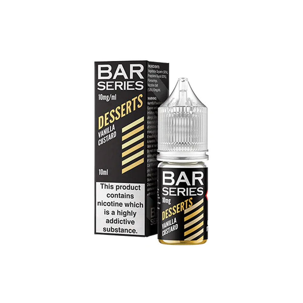 Bar Series Desserts Vanilla Custard 10ml nic salt e-liquid bottle