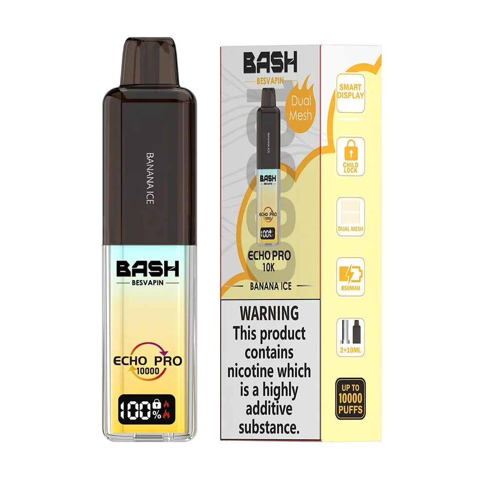 Bash Echo Pro 10K Banana Ice rechargeable prefilled vape kit 20mg