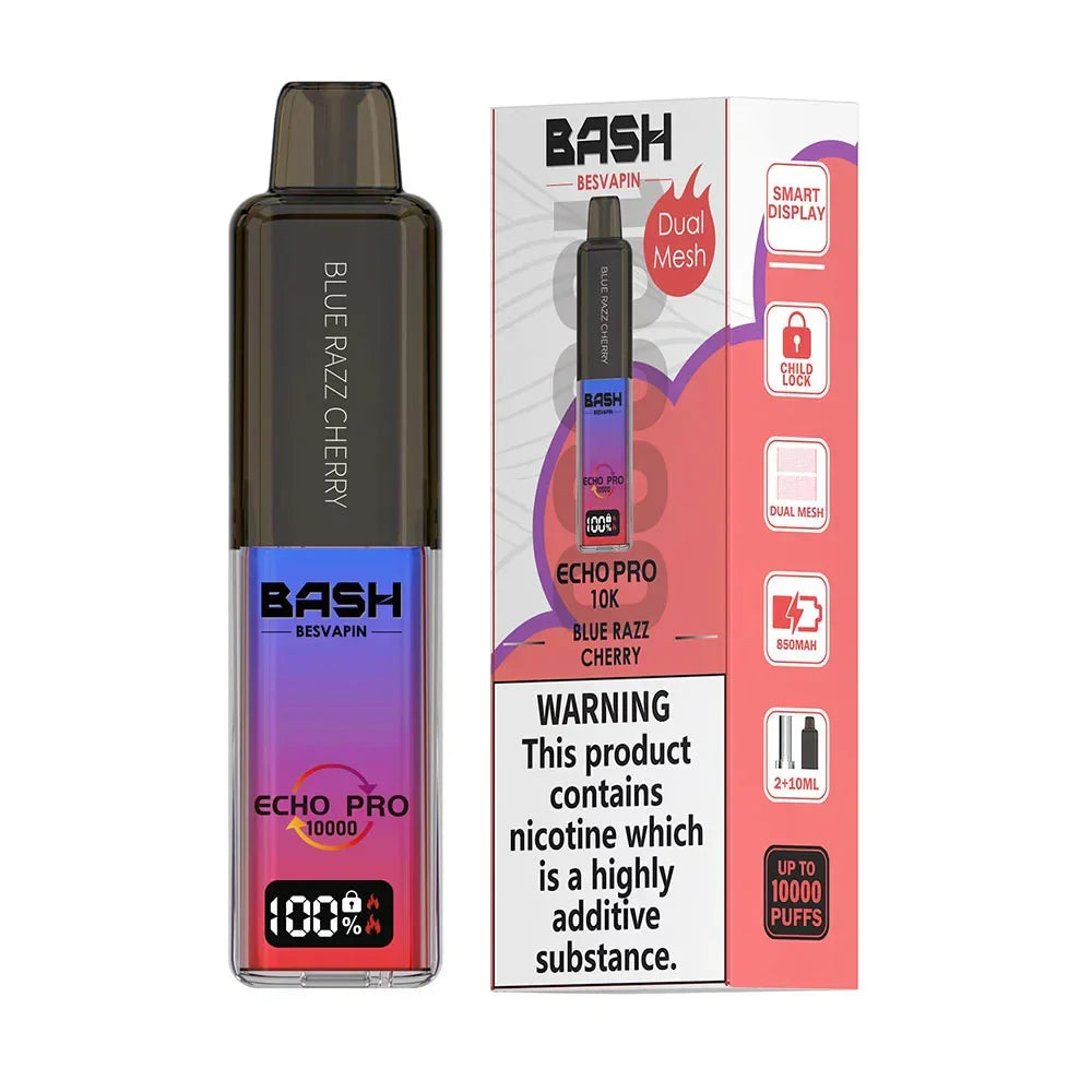 Bash Echo Pro 10K Blue Razz Cherry rechargeable prefilled vape kit 20mg