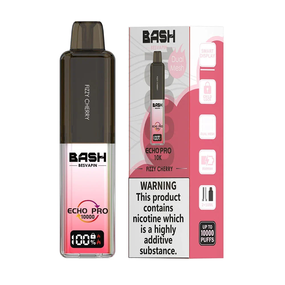 Bash Echo Pro 10K Fizzy Cherry rechargeable prefilled vape kit 20mg