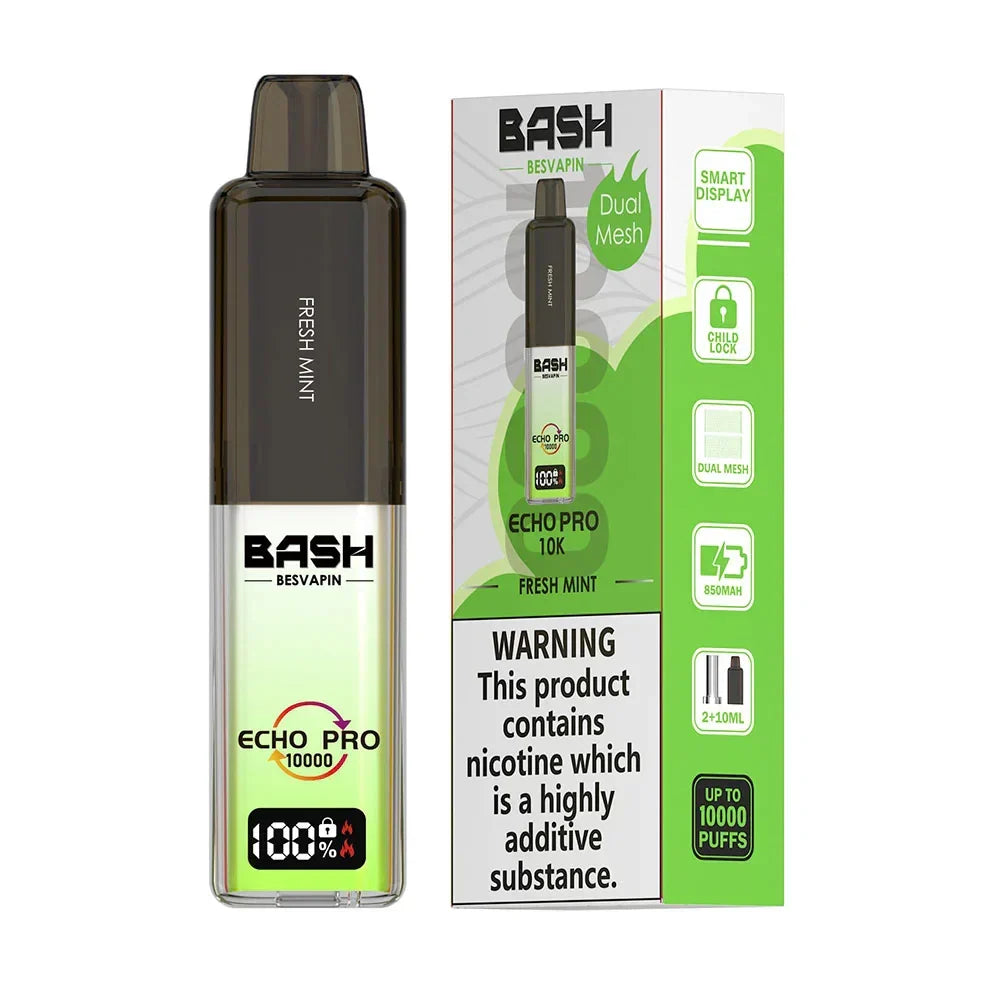 Bash Echo Pro 10K Fresh Mint rechargeable prefilled vape kit 20mg