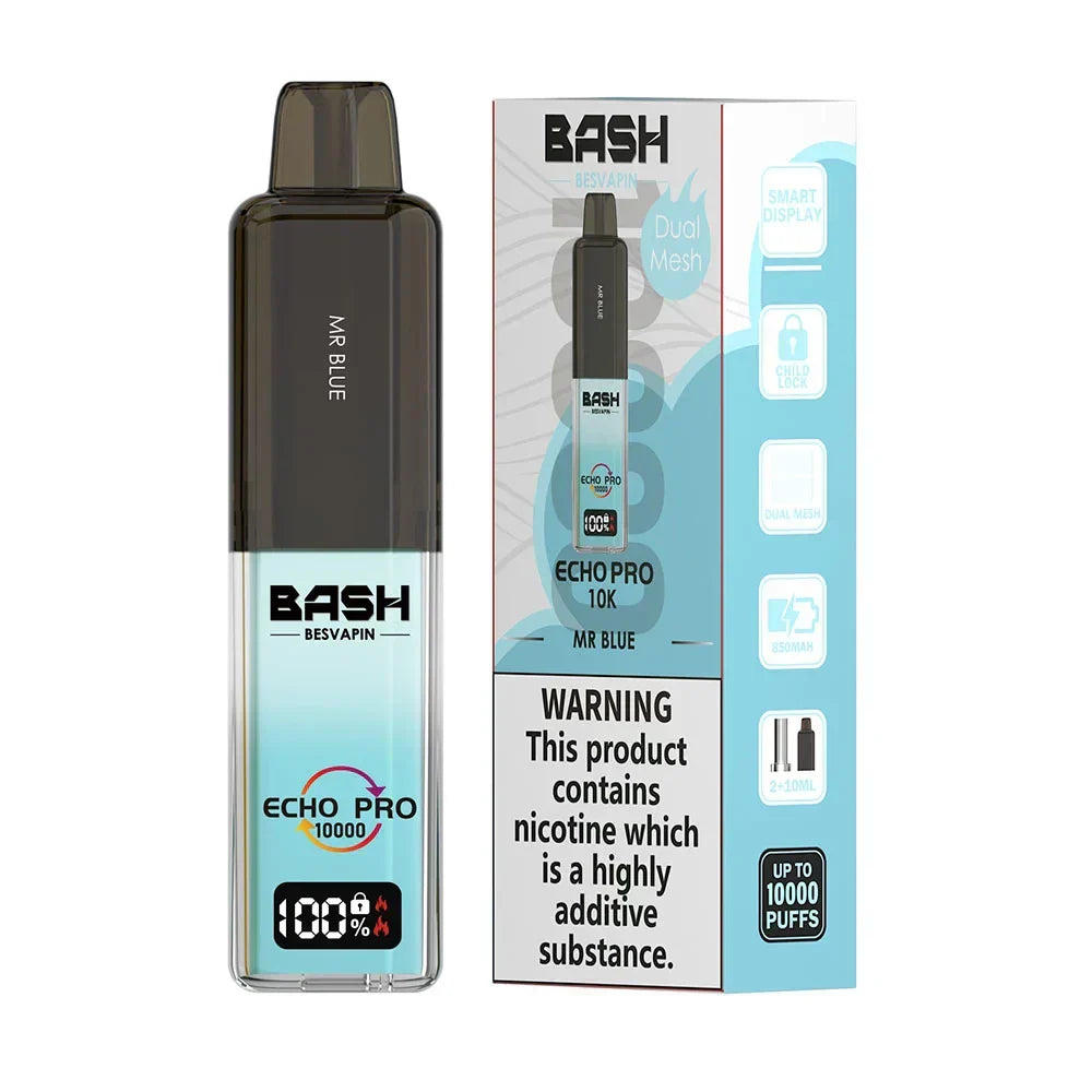 Bash Echo Pro 10K Mr Blue rechargeable prefilled vape kit 20mg