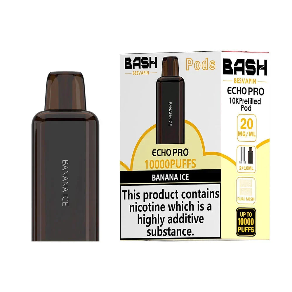 Bash Echo Pro 10K Banana Ice prefilled replacement pod and refill pack 20mg