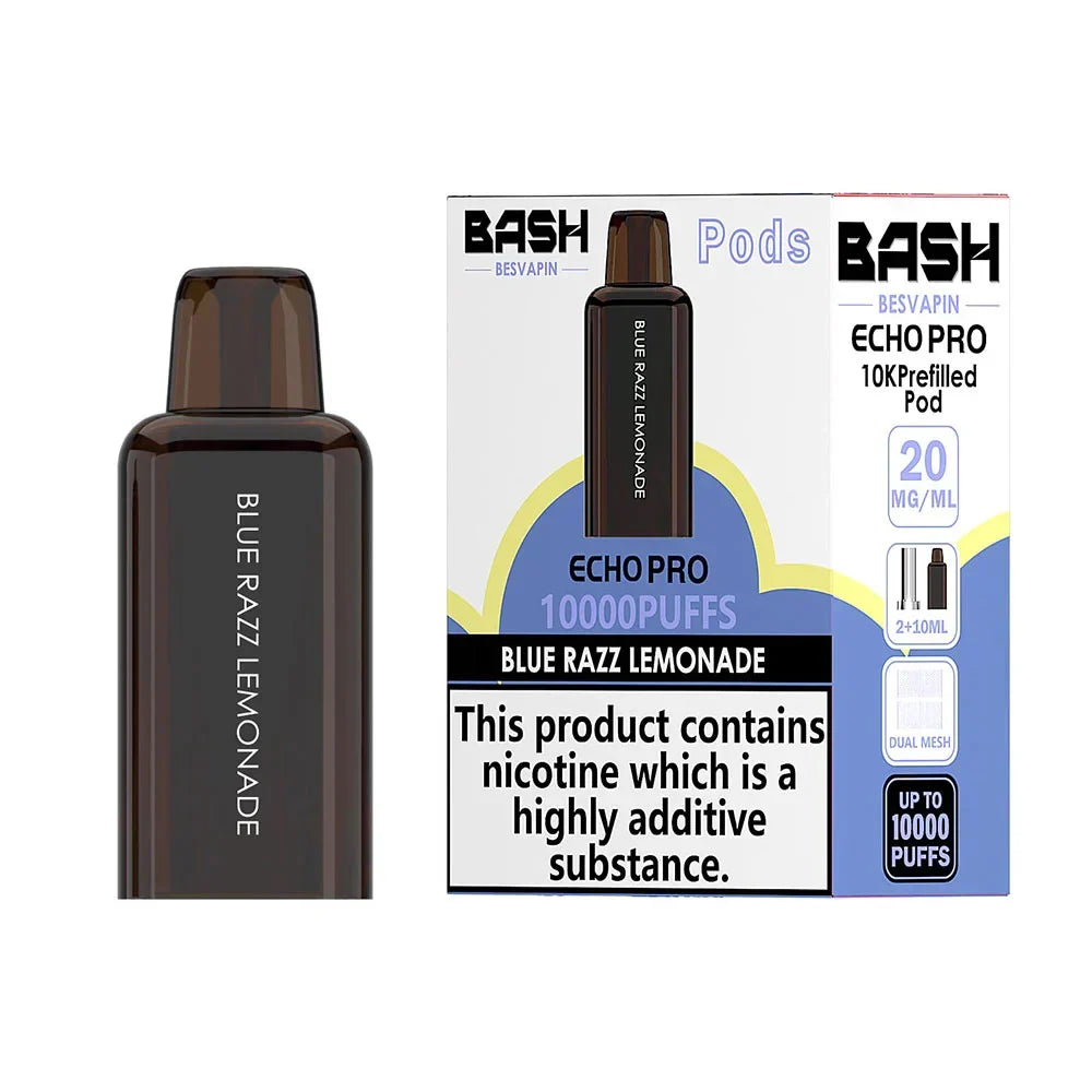 Bash Echo Pro 10K Blue Razz Lemonade prefilled replacement pod and refill pack 20mg