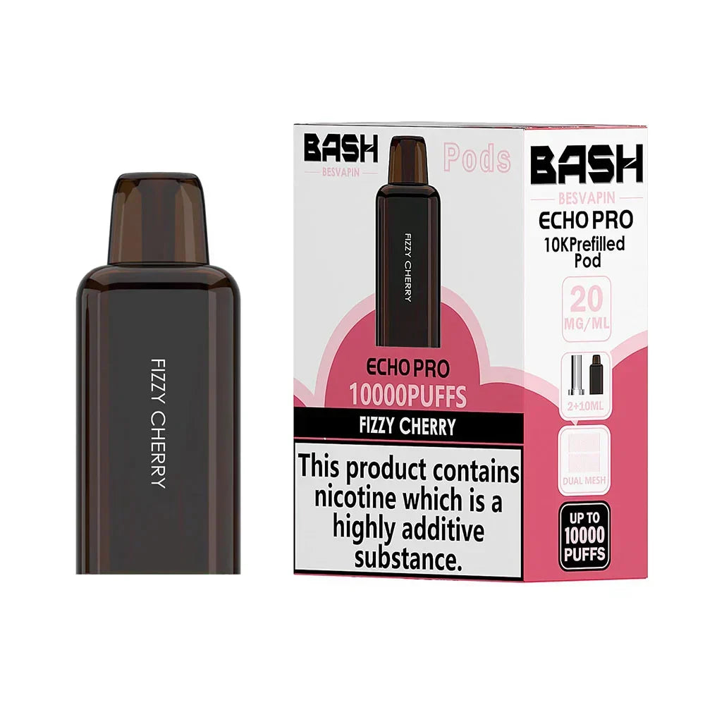 Bash Echo Pro 10K Fizzy Cherry prefilled replacement pod and refill pack 20mg