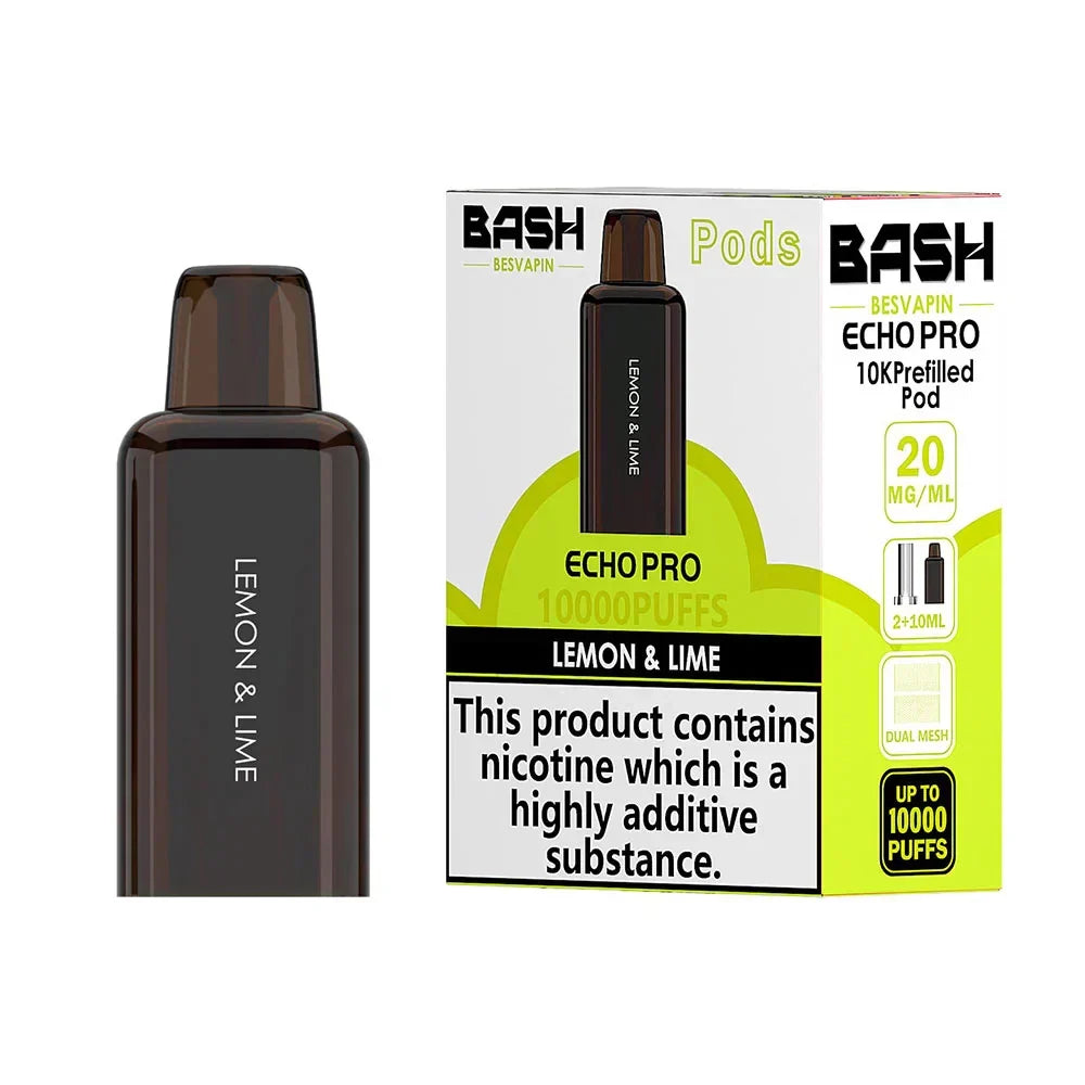 Bash Echo Pro 10K Lemon & Lime prefilled replacement pod and refill pack 20mg