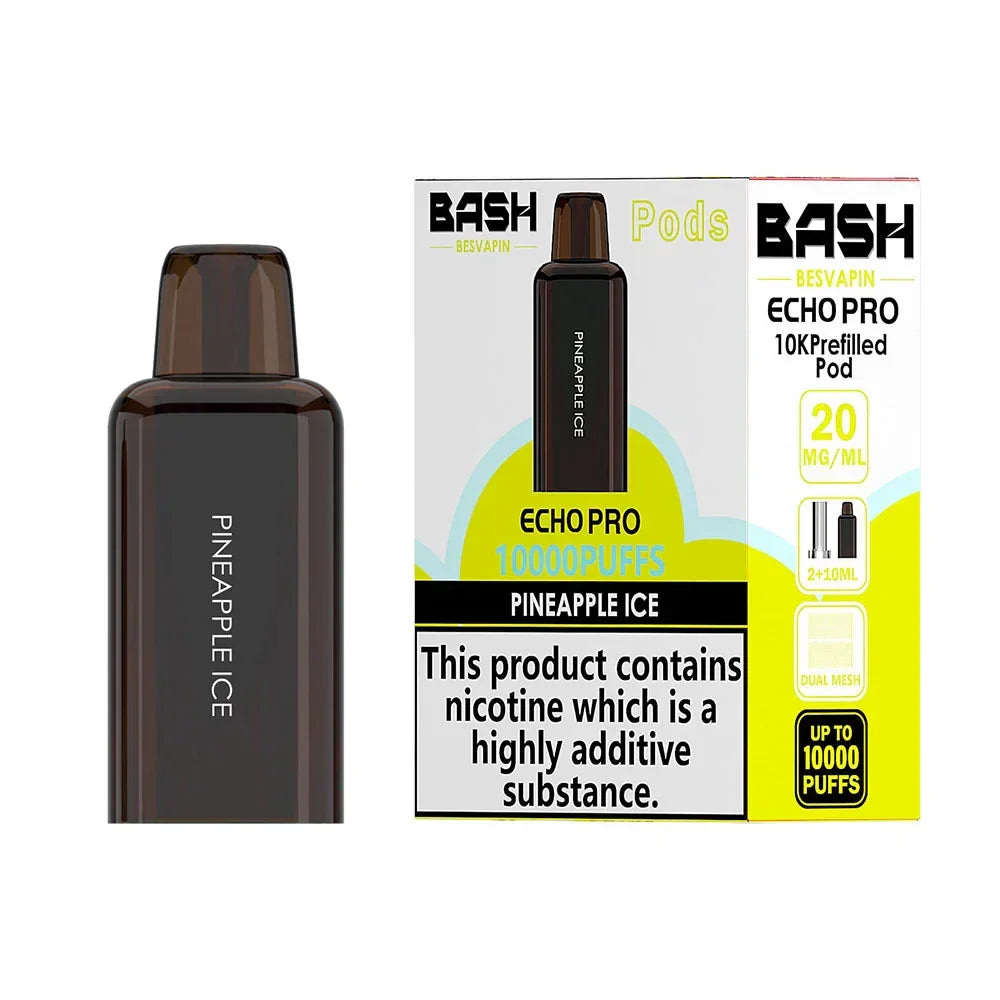 Bash Echo Pro 10K Pineapple Ice prefilled replacement pod and refill pack 20mg