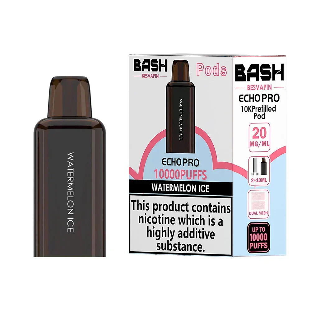 Bash Echo Pro 10K Watermelon Ice prefilled replacement pod and refill pack 20mg