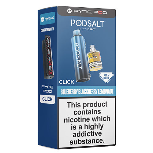 Pyne Pod Click Blueberry Blackberry Lemonade prefilled pod and 10ml refill bottle
