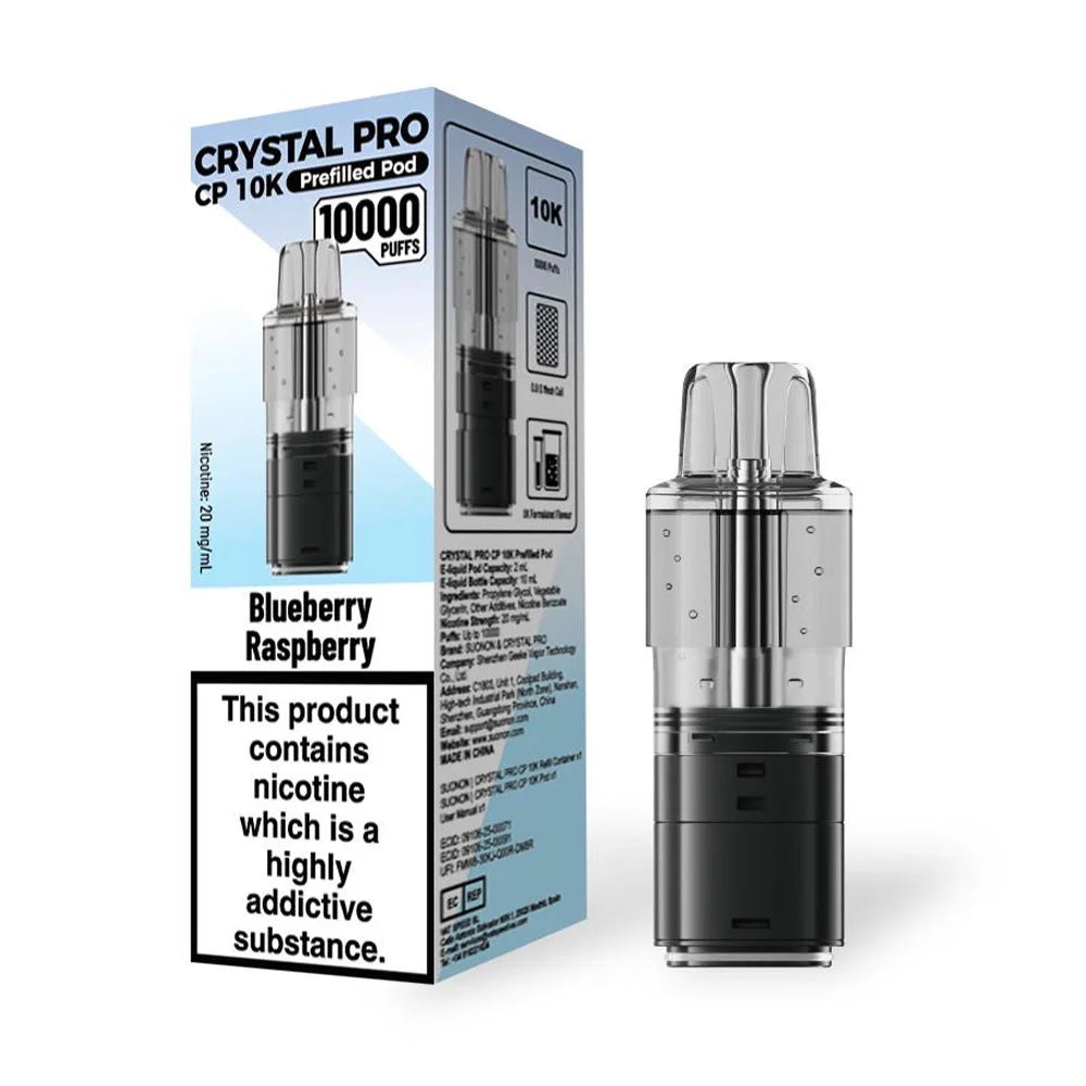 Crystal Pro CP 10K Prefilled Pods - Blueberry Raspberry