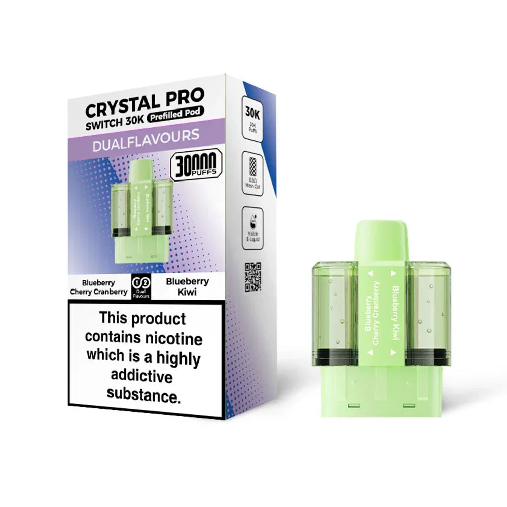 Crystal Pro Switch 30K Blueberry Cherry Cranberry / Blueberry Kiwi replacement pods