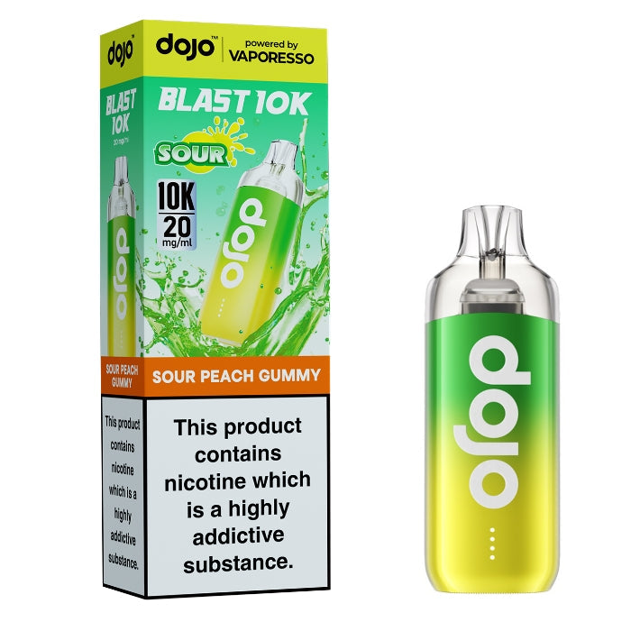 Vaporesso DOJO Blast 10K Sour Peach Gummy 20mg prefilled pod kit