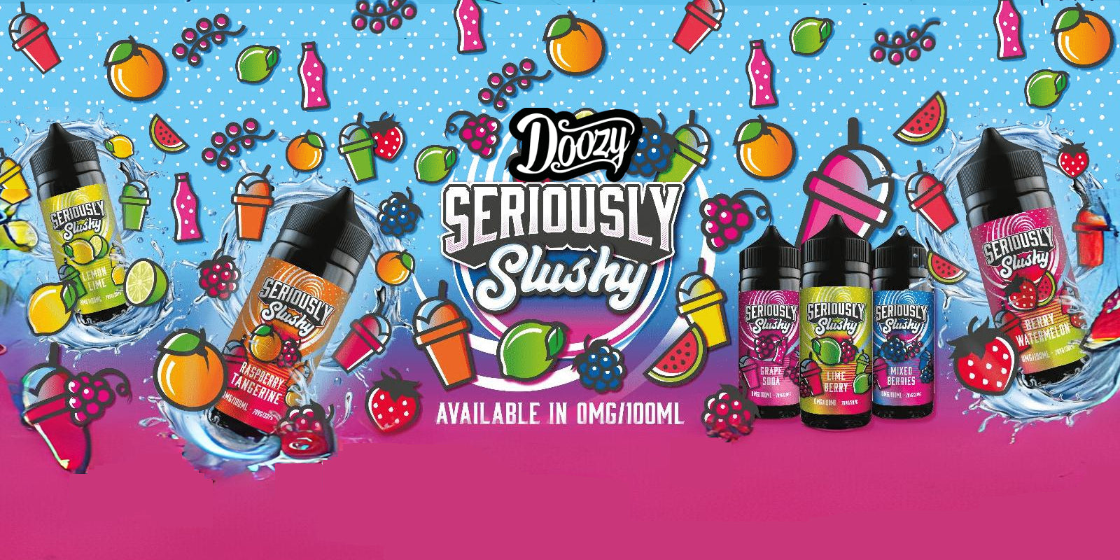 Doozy Seriously Slushy Web Banner: A visually enticing banner introducing the Seriously Slushy collection by Doozy Vape Co., promising a refreshing and flavorful vaping experience
