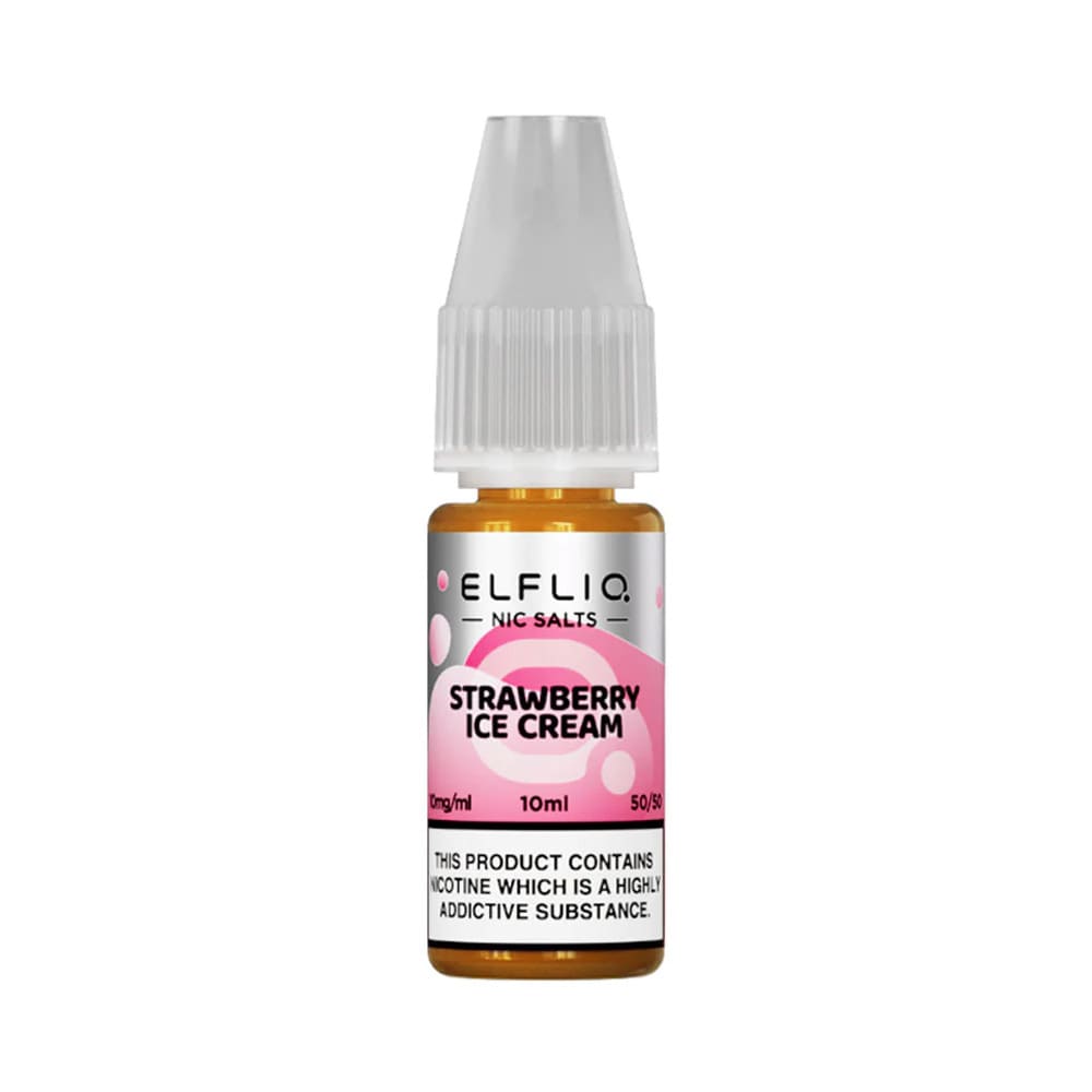 ELFLIQ Strawberry Ice Cream (Strawberry Snoow) 10ml nicotine salt e-liquid bottle