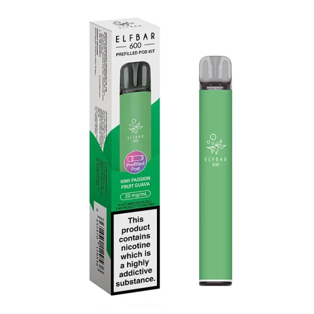Elf Bar 600 Kiwi Passion Fruit Guava rechargeable prefilled pod kit