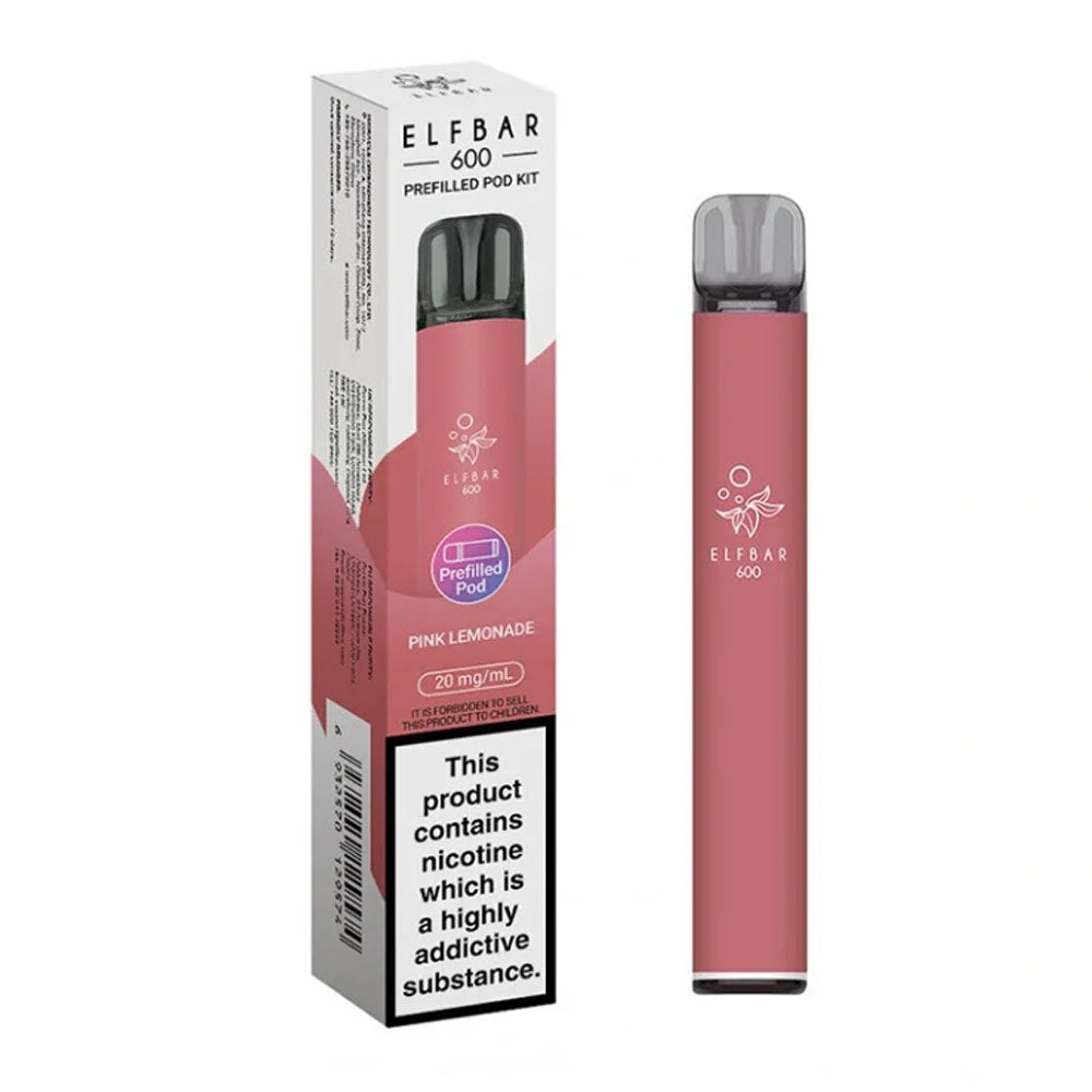 Elf Bar 600 Pink Lemonade rechargeable prefilled pod kit