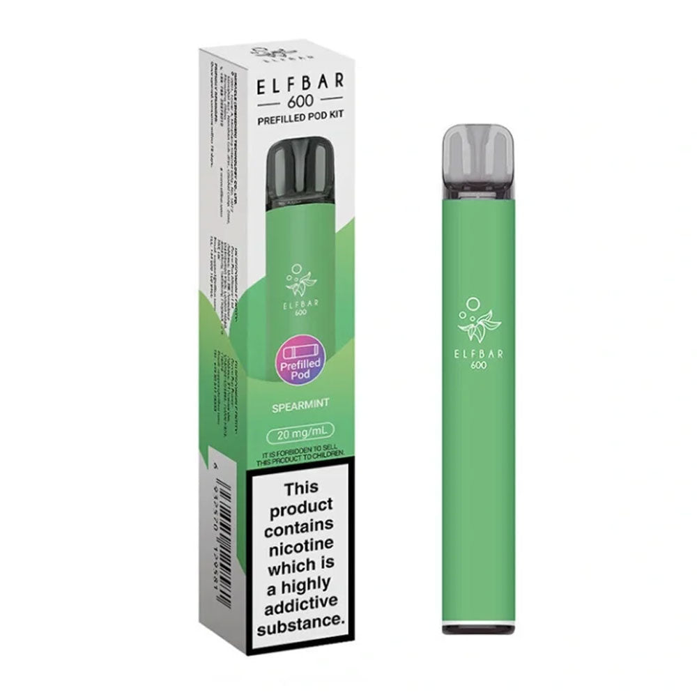 Elf Bar 600 Spearmint rechargeable prefilled pod kit