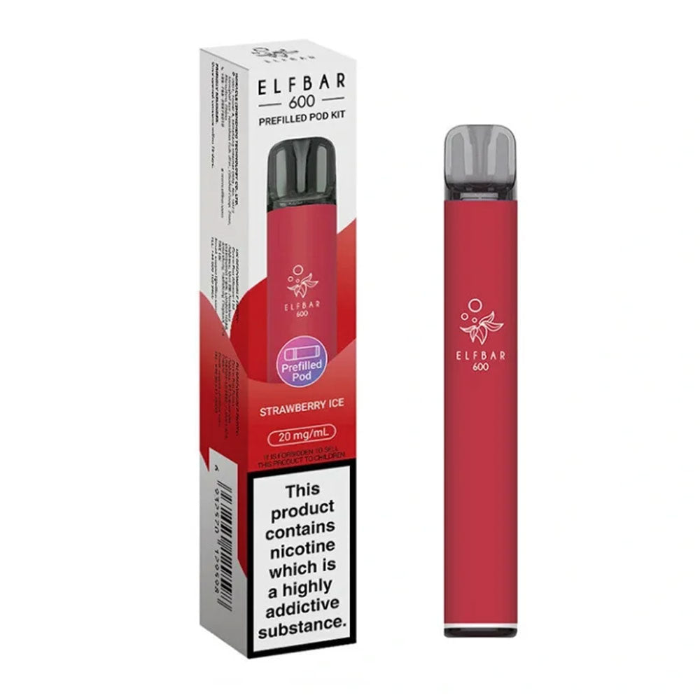 Elf Bar 600 Strawberry Ice rechargeable prefilled pod kit