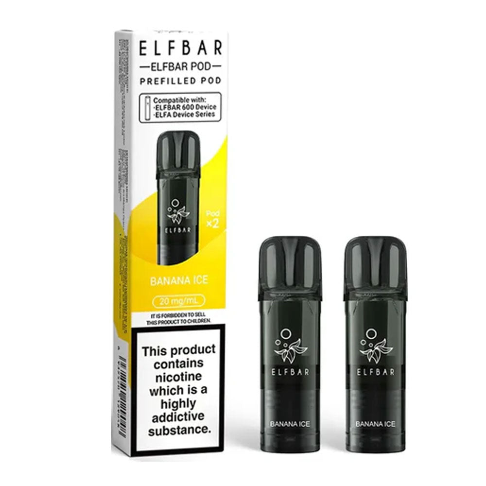 Elf Bar 600 Banana Ice replacement prefilled pods two-pack