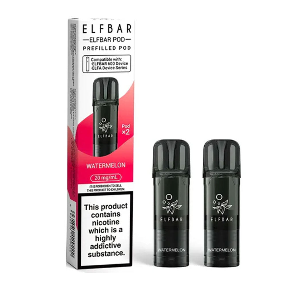 Elf Bar 600 Watermelon replacement prefilled pods two-pack