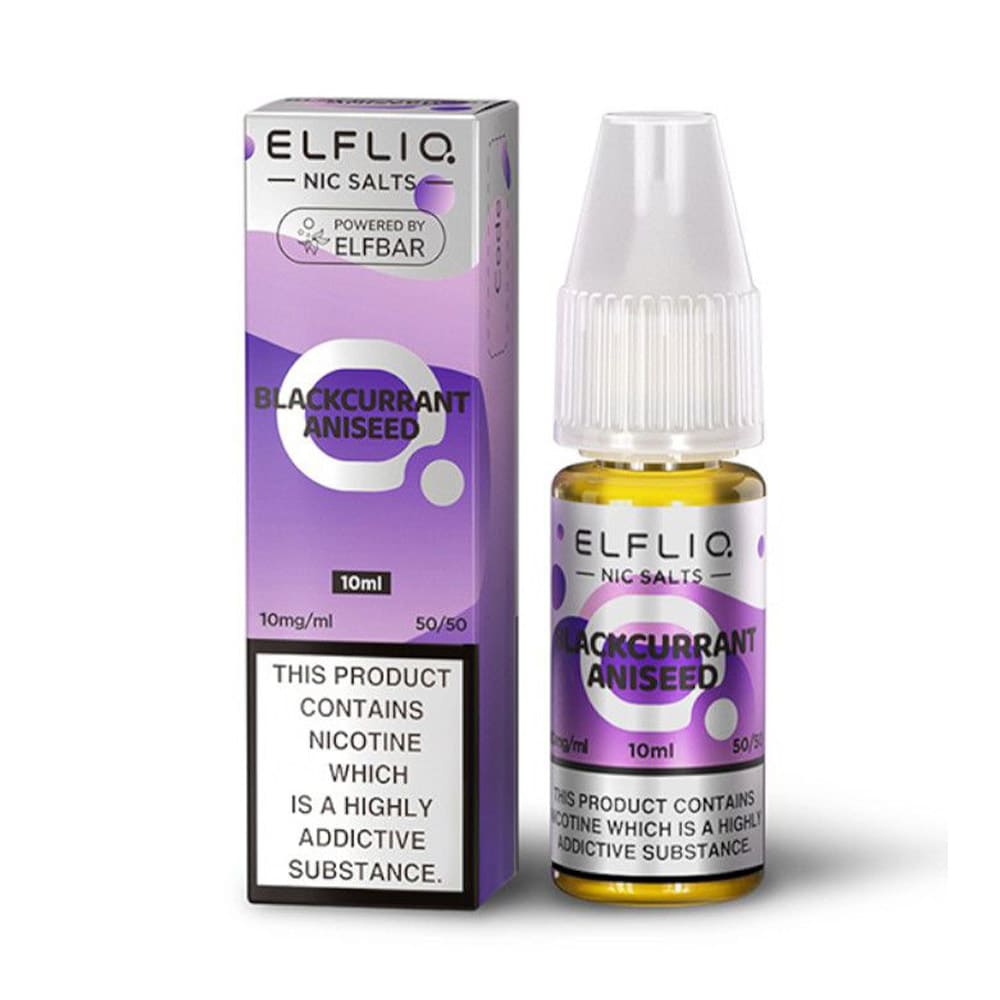 ELFLIQ Blackcurrant Aniseed 10ml nicotine salt e-liquid bottle