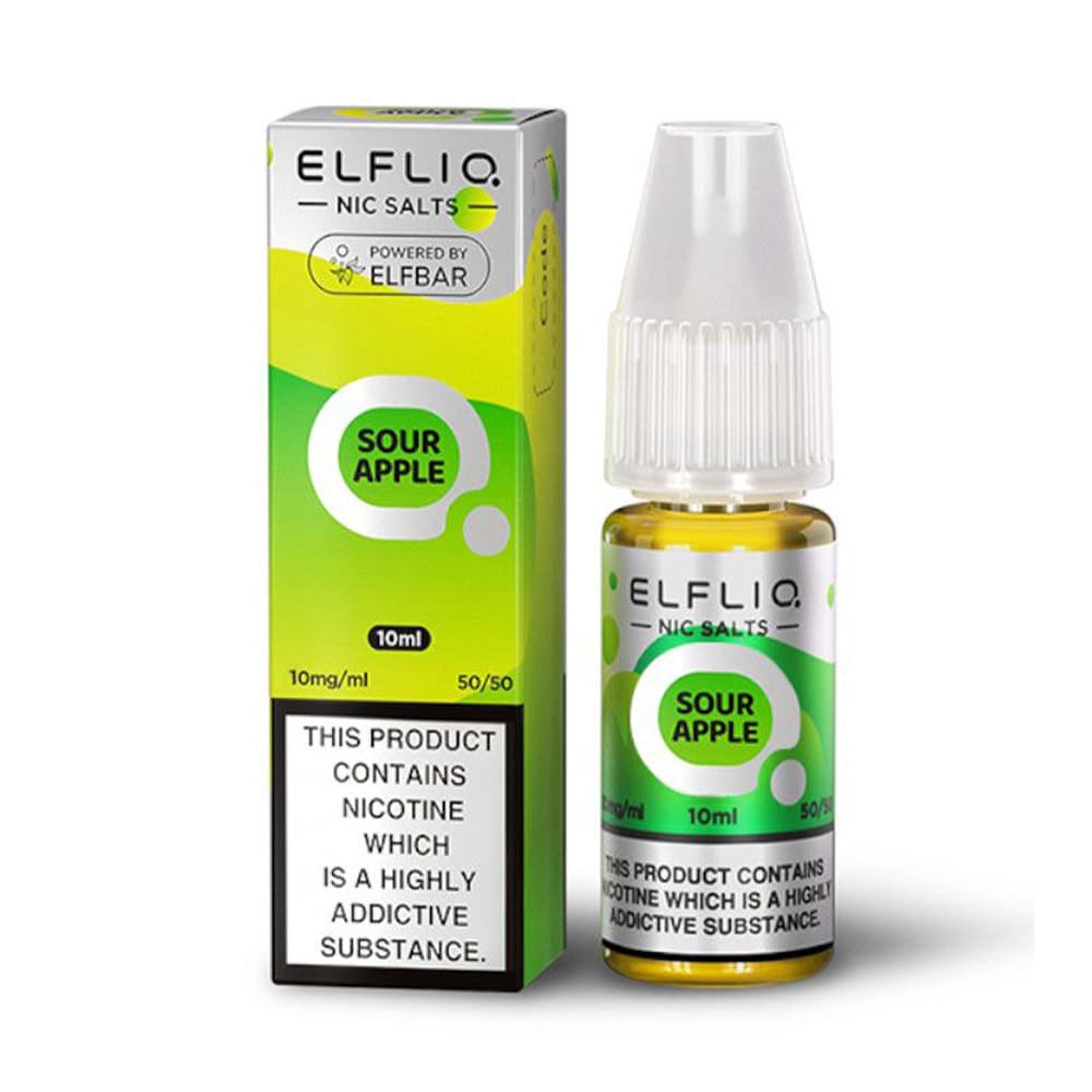ELFLIQ Sour Apple 10ml nicotine salt e-liquid bottle
