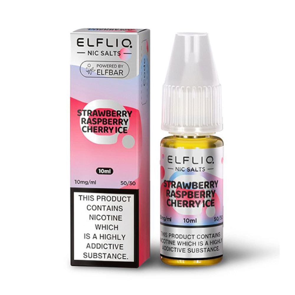 ELFLIQ Strawberry Raspberry Cherry Ice 10ml nicotine salt e-liquid bottle