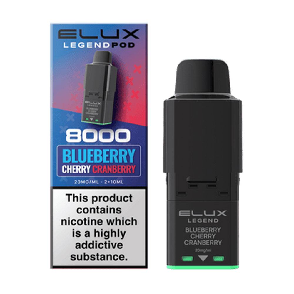 ELUX Legend 8000 Blueberry Cherry Cranberry replacement prefilled pods