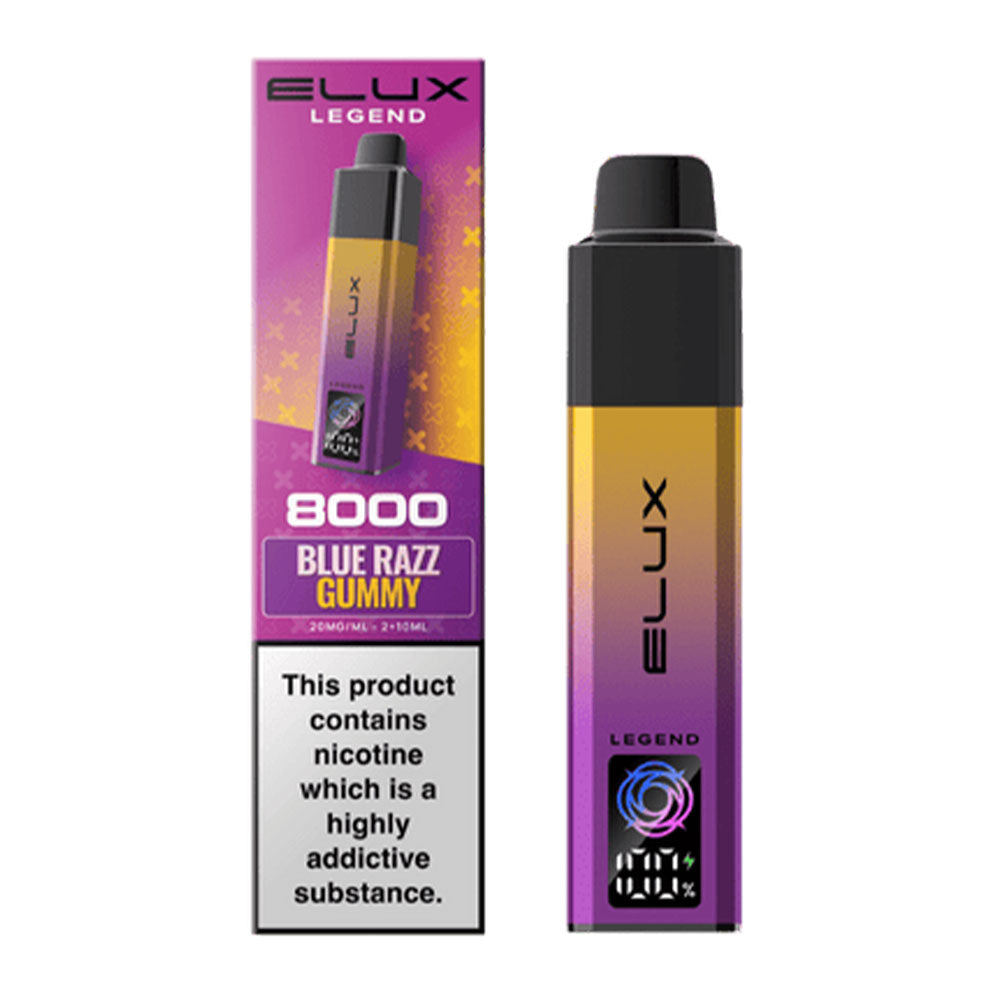 ELUX Legend 8000 Blue Razz Gummy prefilled pod kit