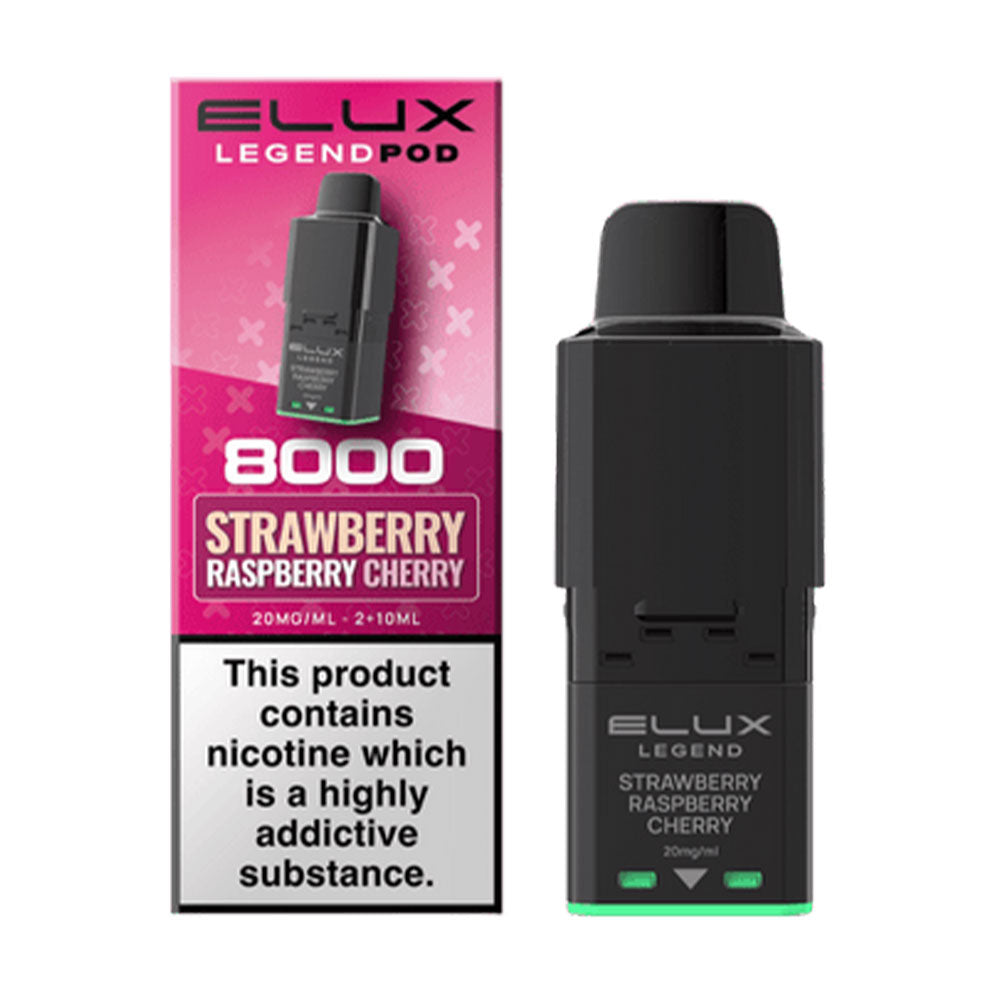 ELUX Legend 8000 Strawberry Raspberry Cherry replacement prefilled pods