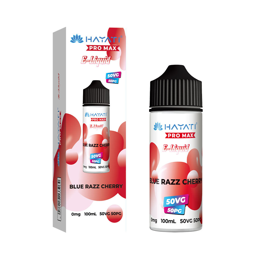 Hayati Pro Max Blue Razz Cherry 100ml 50/50 shortfill e-liquid bottle