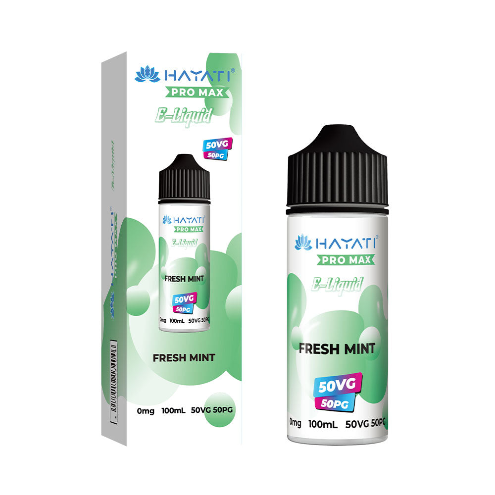Hayati Pro Max Fresh Mint 100ml 50/50 shortfill e-liquid bottle