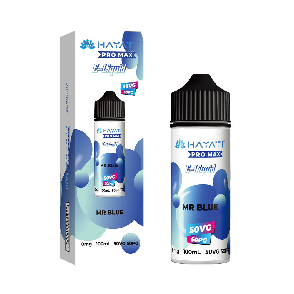 Hayati Pro Max Mr Blue 100ml 50/50 shortfill e-liquid bottle