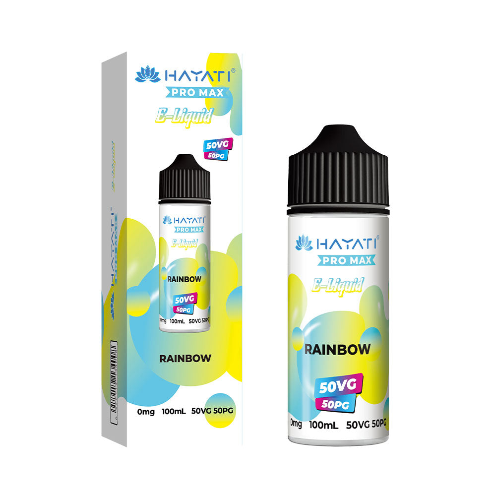 Hayati Pro Max Rainbow 100ml 50/50 shortfill e-liquid bottle