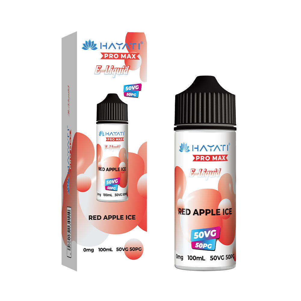 Hayati Pro Max Red Apple Ice 100ml 50/50 shortfill e-liquid bottle