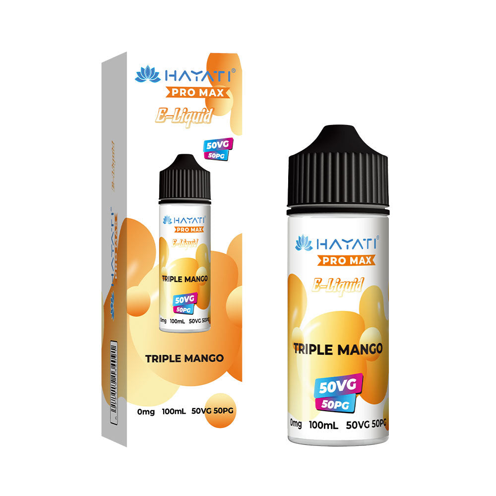Hayati Pro Max Triple Mango 100ml 50/50 shortfill e-liquid bottle